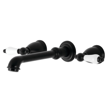 Kingston Brass KS7020PL Two-Handle Wall Mount Tub Faucet, Matte Black KS7020PL